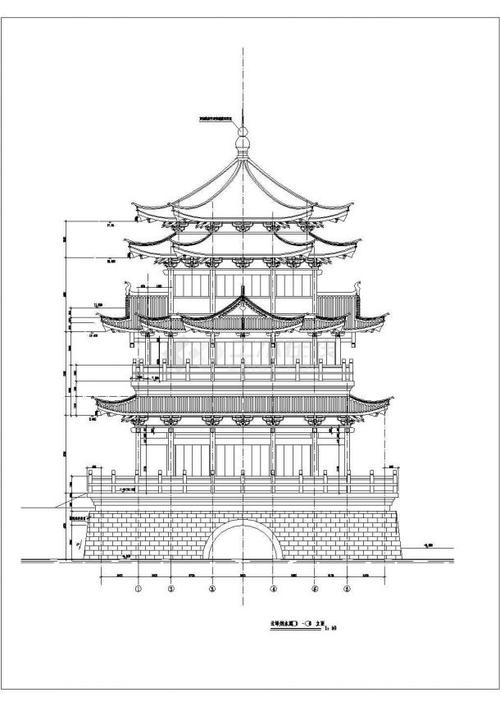 某地區(qū)文昌閣古建筑設(shè)計cad圖紙